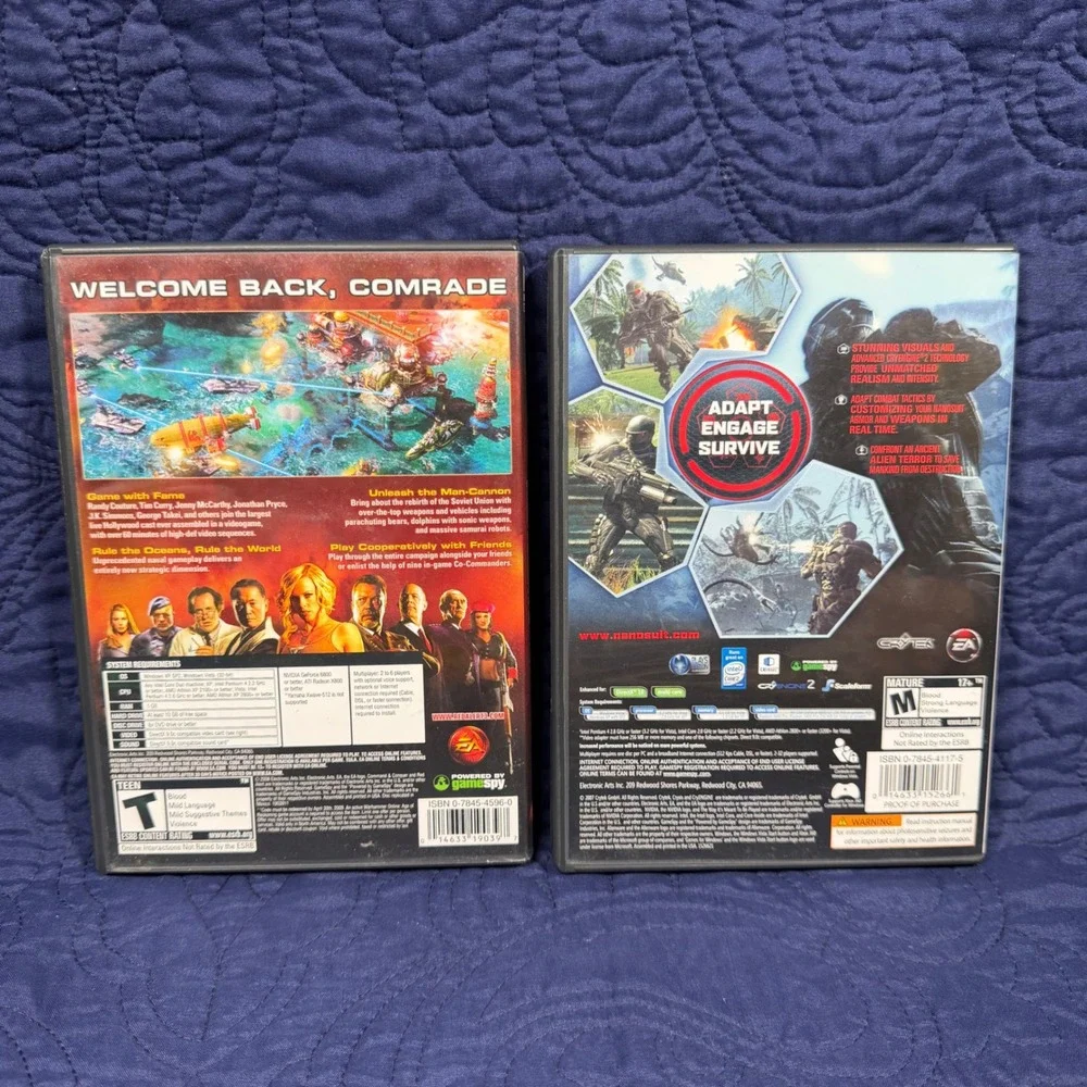 PC Game Lot Command & Conquer Red Alert 3 and Crysis EA Games Windows DVD-ROM